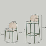 Nordic Bar Chair Family Backrest High Chair In The Ancient Style Rattan Woven Bar Chair Modern Simple Bar Chair - StoolTopia