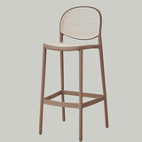 Nordic Bar Chair Family Backrest High Chair In The Ancient Style Rattan Woven Bar Chair Modern Simple Bar Chair - StoolTopia