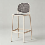 Nordic Bar Chair Family Backrest High Chair In The Ancient Style Rattan Woven Bar Chair Modern Simple Bar Chair - StoolTopia