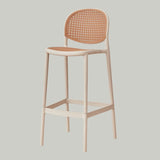 Nordic Bar Chair Family Backrest High Chair In The Ancient Style Rattan Woven Bar Chair Modern Simple Bar Chair - StoolTopia