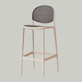 Nordic Bar Chair Family Backrest High Chair In The Ancient Style Rattan Woven Bar Chair Modern Simple Bar Chair - StoolTopia