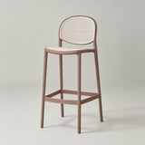 Nordic Bar Chair Family Backrest High Chair In The Ancient Style Rattan Woven Bar Chair Modern Simple Bar Chair - StoolTopia