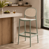 Nordic Bar Chair Family Backrest High Chair In The Ancient Style Rattan Woven Bar Chair Modern Simple Bar Chair - StoolTopia