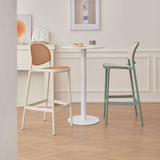 Nordic Bar Chair Family Backrest High Chair In The Ancient Style Rattan Woven Bar Chair Modern Simple Bar Chair - StoolTopia