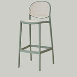 Nordic Bar Chair Family Backrest High Chair In The Ancient Style Rattan Woven Bar Chair Modern Simple Bar Chair - StoolTopia