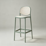 Nordic Bar Chair Family Backrest High Chair In The Ancient Style Rattan Woven Bar Chair Modern Simple Bar Chair - StoolTopia