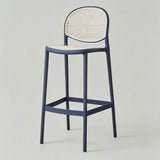 Nordic Bar Chair Family Backrest High Chair In The Ancient Style Rattan Woven Bar Chair Modern Simple Bar Chair - StoolTopia