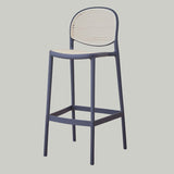 Nordic Bar Chair Family Backrest High Chair In The Ancient Style Rattan Woven Bar Chair Modern Simple Bar Chair - StoolTopia