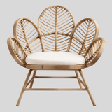 Nordic Flower Petal Rattan Accent Chair – Peacock - Inspired Balcony & Lounge Chair - StoolTopia