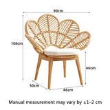 Nordic Flower Petal Rattan Accent Chair – Peacock-Inspired Balcony & Lounge Chair - StoolTopia