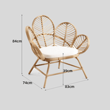 Nordic Flower Petal Rattan Accent Chair – Peacock - Inspired Balcony & Lounge Chair - StoolTopia