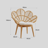 Nordic Flower Petal Rattan Accent Chair – Peacock - Inspired Balcony & Lounge Chair - StoolTopia