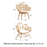Nordic Flower Petal Rattan Accent Chair – Peacock-Inspired Balcony & Lounge Chair - StoolTopia