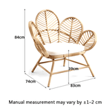 Nordic Flower Petal Rattan Accent Chair – Peacock-Inspired Balcony & Lounge Chair - StoolTopia