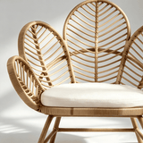 Nordic Flower Petal Rattan Accent Chair – Peacock-Inspired Balcony & Lounge Chair - StoolTopia
