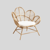 Nordic Flower Petal Rattan Accent Chair – Peacock - Inspired Balcony & Lounge Chair - StoolTopia