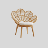 Nordic Flower Petal Rattan Accent Chair – Peacock - Inspired Balcony & Lounge Chair - StoolTopia