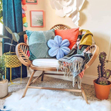 Nordic Flower Petal Rattan Accent Chair – Peacock - Inspired Balcony & Lounge Chair - StoolTopia