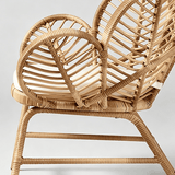Nordic Flower Petal Rattan Accent Chair – Peacock-Inspired Balcony & Lounge Chair - StoolTopia