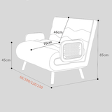 Nordic Foldable Sofa Bed with Cane Armrests – 3 - in - 1 Multi - Functional Design - StoolTopia