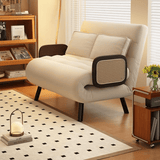 Nordic Foldable Sofa Bed with Cane Armrests – 3 - in - 1 Multi - Functional Design - StoolTopia