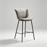 Nordic Leather Bar Chair - Modern Counter Height Stool for Kitchen & Salon - StoolTopia