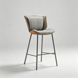 Nordic Leather Bar Chair - Modern Counter Height Stool for Kitchen & Salon - StoolTopia