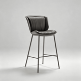 Nordic Leather Bar Chair - Modern Counter Height Stool for Kitchen & Salon - StoolTopia