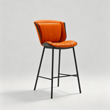 Nordic Leather Bar Chair - Modern Counter Height Stool for Kitchen & Salon - StoolTopia