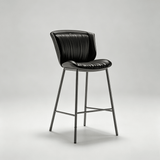 Nordic Leather Bar Chair - Modern Counter Height Stool for Kitchen & Salon - StoolTopia