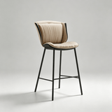 Nordic Leather Bar Chair - Modern Counter Height Stool for Kitchen & Salon - StoolTopia