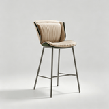Nordic Leather Bar Chair - Modern Counter Height Stool for Kitchen & Salon - StoolTopia