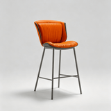 Nordic Leather Bar Chair - Modern Counter Height Stool for Kitchen & Salon - StoolTopia