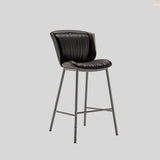 Nordic Leather Bar Chair - Modern Counter Height Stool for Kitchen & Salon - StoolTopia
