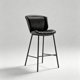 Nordic Leather Bar Chair - Modern Counter Height Stool for Kitchen & Salon - StoolTopia