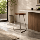 Nordic Minimalist Bar Stools Metal Japanese High Counter Design Chair Coffee Island - StoolTopia