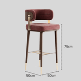 Nordic Minimalist Velvet Bar Stool with Solid Wood Frame & Metal Accents – Customisable Colours & Heights - StoolTopia