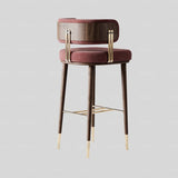 Nordic Minimalist Velvet Bar Stool with Solid Wood Frame & Metal Accents – Customisable Colours & Heights - StoolTopia