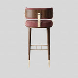 Nordic Minimalist Velvet Bar Stool with Solid Wood Frame & Metal Accents – Customisable Colours & Heights - StoolTopia
