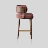 Nordic Minimalist Velvet Bar Stool with Solid Wood Frame & Metal Accents – Customisable Colours & Heights - StoolTopia