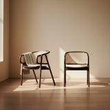 Nordic Rattan Armchair | Solid Wood Frame & Woven Backrest - StoolTopiaDining Chairs