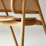 Nordic Rattan Armchair | Solid Wood Frame & Woven Backrest - StoolTopiaDining Chairs