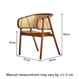 Nordic Rattan Armchair | Solid Wood Frame & Woven Backrest - StoolTopiaDining Chairs