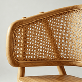 Nordic Rattan Armchair | Solid Wood Frame & Woven Backrest - StoolTopiaDining Chairs