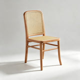 Nordic Rattan Dining Chair | Solid Wood Frame, Cane Back & Optional Upholstered Seat - StoolTopiaDining Chairs