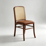 Nordic Rattan Dining Chair | Solid Wood Frame, Cane Back & Optional Upholstered Seat - StoolTopiaDining Chairs