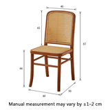 Nordic Rattan Dining Chair | Solid Wood Frame, Cane Back & Optional Upholstered Seat - StoolTopiaDining Chairs