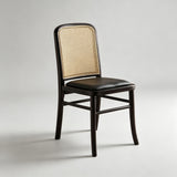 Nordic Rattan Dining Chair | Solid Wood Frame, Cane Back & Optional Upholstered Seat - StoolTopiaDining Chairs