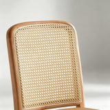 Nordic Rattan Dining Chair | Solid Wood Frame, Cane Back & Optional Upholstered Seat - StoolTopiaDining Chairs