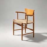 Nordic Solid Ash Dining Armchair with Paper Cord Seat - StoolTopia